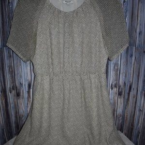 Madewell Dress Sz 8 Diamond Duo Silk Dress 47624